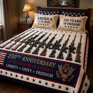 250 Years Of Freedom Quilt Bed Set - Personalized Gifts For Patriots 04tyti210426 - Bedding Set - GoDuckee