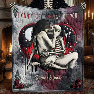 Deathly Love Gothic Skull Couple Blanket, Personalized Gifts For Couple 04qhti091225 - Blanket - GoDuckee