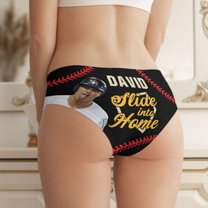 Custom Photo Gifts For Baseball Wife Women's Brief, Slide Into Home 02qhti101224 - Boxer Briefs - GoDuckee