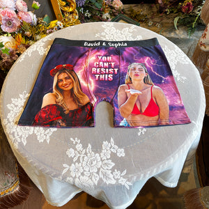 Personalized Gift For Couple Boxer You Can't Resist - Boxer Briefs - GoDuckee