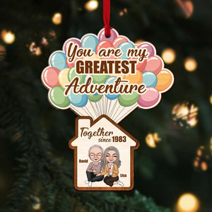 You Are My Greatest Adventure- Personalized Wood Ornament -Gift For Couple- Couple House Ornament - Ornament - GoDuckee