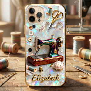 Pearlescent Effect Sewing Lover Phone Case - Personalized Gifts For Sewing Lover 03PGTI110226 - Phone Case - GoDuckee