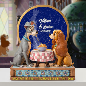 Cartoon Dog Couple Plaque - Personalized Gifts For Couple 02pgti020725 - Shaped Plaques - GoDuckee