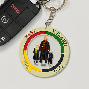 Best Wizard Dad Ever Personalized Keychain PW-KCH-01HUTI300523TM - Keychains - GoDuckee
