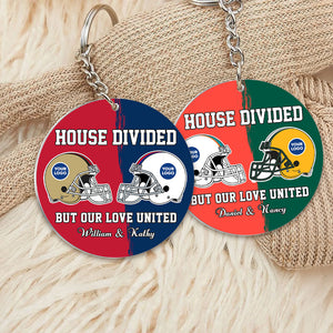 Personalized Gifts For Football Couple Keychain 03huti240125 House Divided - Keychains - GoDuckee
