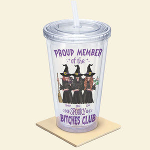 Proud Member Of The Spooky Club, Gift For Besties, Personalized Tumbler, Witches Friends Acrylic Tumbler, Halloween Gift - Tumbler Cup - GoDuckee