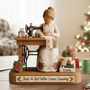 Sewing Girl Plaque - Personalized Gifts For Sewing Lovers 02pgti131025 - Shaped Plaques - GoDuckee