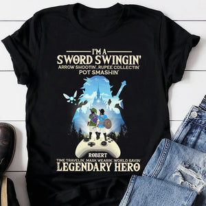 I'm A Sword Swingin', Gift For Game Addict, Personalized Shirt, Custom Game Controller Shirt 03HUTI310723 - Shirts - GoDuckee