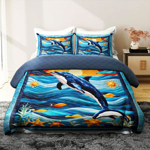 Gifts For Dolphin Lover Quilt Bed Set 042huti220125 - Blanket - GoDuckee