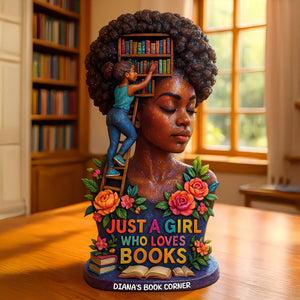 Bookworm Girl Acrylic Plaque Personalized Gifts For Book Lovers 03HUTI130525 - Shaped Plaques - GoDuckee