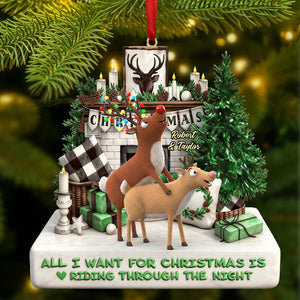 Deer Buck Couple Acrylic Ornament, Personalized Gifts For Couple 03qhti041125 - Ornament - GoDuckee