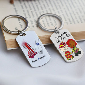 Personalized Gifts For Couple Stainless Steel Keychain, Custom Job Costumes 03qhti160125hg - Keychains - GoDuckee