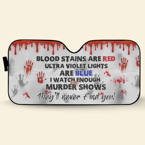Creepy Hands and Blood Stains on Car Glass, Personalized Windshield Sunshade, Gift For Halloween & True Crime Fans - Doormat - GoDuckee