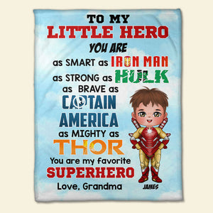 To My Little Hero, Gift For Kid, Personalized Blanket, Kid Blanket For Family 05TOTI070823PA - Blanket - GoDuckee
