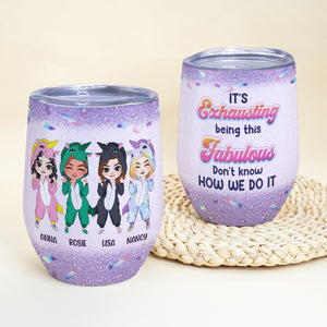 Funny Unicorn Besties Personalized Wine Tumbler - Wine Tumbler - GoDuckee