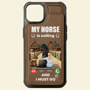 Personalized Gifts For Horse Lovers Leather Flip Wallet Phone Case, My Horse Is Calling 05tgti280225 - Phone Case - GoDuckee