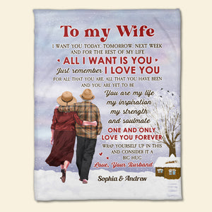 To My Wife, Gift For Her, Personalized Blanket, Old Couple Blanket, Couple Gift - Blanket - GoDuckee
