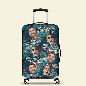 Personalized Gifts For Couple Luggage Cover Custom Face Hawaiian Tropical Summer 03XQTI160724 - Luggage Covers - GoDuckee