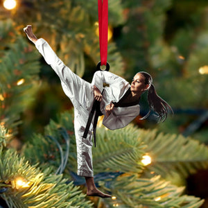 Gift For Karate Lover, Personalized Acrylic Ornament, Image Custom Ornament, Christmas Gift - Ornament - GoDuckee