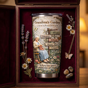 Vintage Grandma's Garden 20oz Tumbler - Personalized Gifts For Grandma Tumbler 04TYTI020326 - Tumbler Cup - GoDuckee