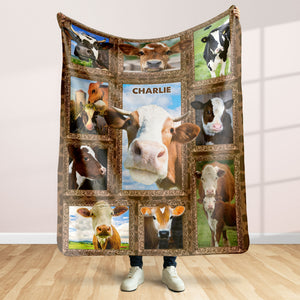 Highland Cow - Personalized Photos Collage Blanket 051qhti311224 - Blanket - GoDuckee
