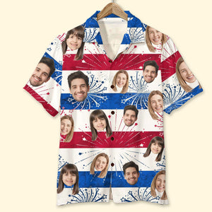 Custom Face Photo Personalized Hawaiian Shirt, Gift For Family - Hawaiian Shirts - GoDuckee