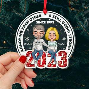 Annoying Each Other & Still Going Strong, Personalized Acrylic Ornament, Christmas Gifts For Couple 02ACDT190823HH - Ornament - GoDuckee