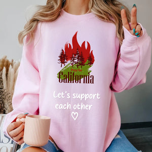 Pray for California Los Angeles Fire Strong Shirt Let's Support Each Other - Shirts - GoDuckee