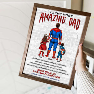 To The Most Amazing Dad Ever - Personalized Canvas Poster - Super Dad's Gift From Little Sidekicks - Poster & Canvas - GoDuckee