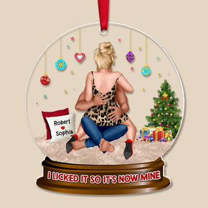 I Licked It So It's Now Mine Personalized Ornament, Christmas Gift For Couple - Ornament - GoDuckee
