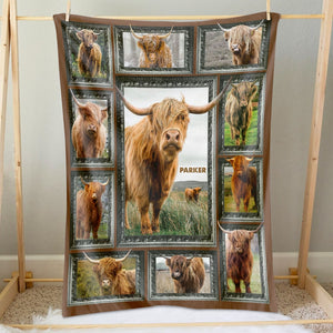 Highland Cow - Personalized Photos Collage Blanket 031qhti311224 - Blanket - GoDuckee