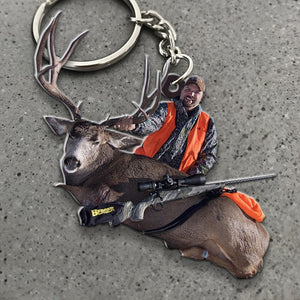 Custom Hunting Photo Keychain, Gift For Hunting Lovers - Keychains - GoDuckee