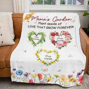 Personalized Gifts For Mom Blanket, Birth Moth Flower Heart 03qhti280325 - Blanket - GoDuckee