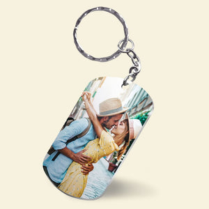 I Am Lucky To Have A Friend Like You- Custom Photo Stainless Steel Keychain- Couple Gift - Keychains - GoDuckee