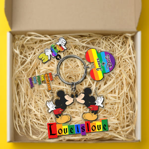 Personalized Gifts For LGBT Couple Keychain 02xqdc250624 Love Is Love - Keychains - GoDuckee