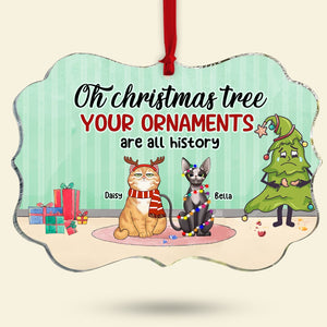 Your Ornaments Are All History- Medallion Acrylic Ornament- Gift For Cat Lover- Christmas Gift- Cat Lover Ornament - Ornament - GoDuckee