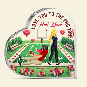 Personalized Gifts For Football Couple Plaque, Love You To The End Zone 01tgti191224pa - Shaped Plaques - GoDuckee