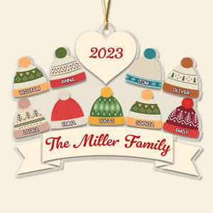 Winter Hat Beanie Family Name, Custom Ornament, Gifts For Family, 02NATI241023 - Ornament - GoDuckee