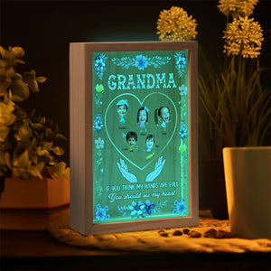 Custom Photo Gifts For Grandma Light Frame If You Think My Hands Are Full - Canvas Print - GoDuckee