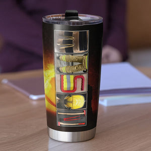 Firefighter Name Art Tumbler, Personalized Gift For Firefighter, 01QHTI050123 - Tumbler Cup - GoDuckee
