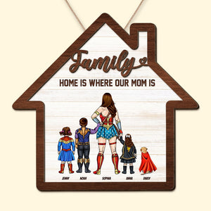 Personalized Gifts For Mothers Wood Sign Family Home is Where Our Mom Is 04NATI030224PA - Wood Signs - GoDuckee