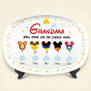 Personalized Gifts For Mom Resin Plate Mommy You Take Us To Cloud Nine 03KATI130324 - Plates - GoDuckee