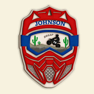 Braap Motocross Helmet Personalized Wooden Art Gift For Motocross Lovers - Wood Sign - GoDuckee