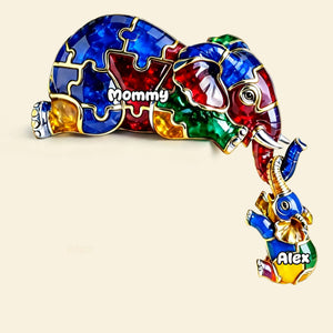 Autism Elephant Mom And Kid Acrylic Plaque - Personalized Gifts For Autism Mom Plaque 04TGTI270226 - Shaped Plaques - GoDuckee