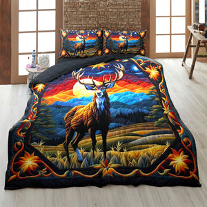 Deer Lover Quilt Bed Set 04huti200125 - Blanket - GoDuckee