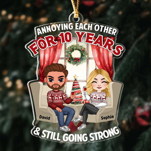 Couple Cheering, Personalized Ornament, Christmas Gifts For Couple - Ornament - GoDuckee