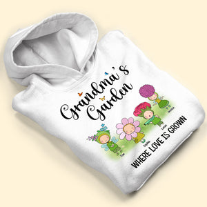 Grandma's Garden, Gift For Grandma, Personalized Shirt, Flower Grandkids Shirt, Grandma Gift - Shirts - GoDuckee