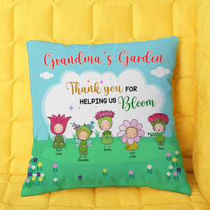 Grandma's Garden, Gift For Grandma, Personalized Pillow, Flower Grandkids Pillow - Pillow - GoDuckee