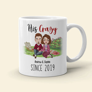 His Crazy - Her Weirdo , Personalized White Mug, Couple Anniversary, Gift For Couple - Coffee Mug - GoDuckee