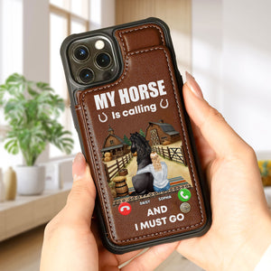 Personalized Gifts For Horse Lovers Leather Flip Wallet Phone Case, My Horse Is Calling 05tgti280225 - Phone Case - GoDuckee